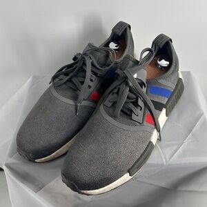 Adidas NMD_R1 Athletic Running Sneakers 'Grey Scarlet Blue' FZ55708 Mens